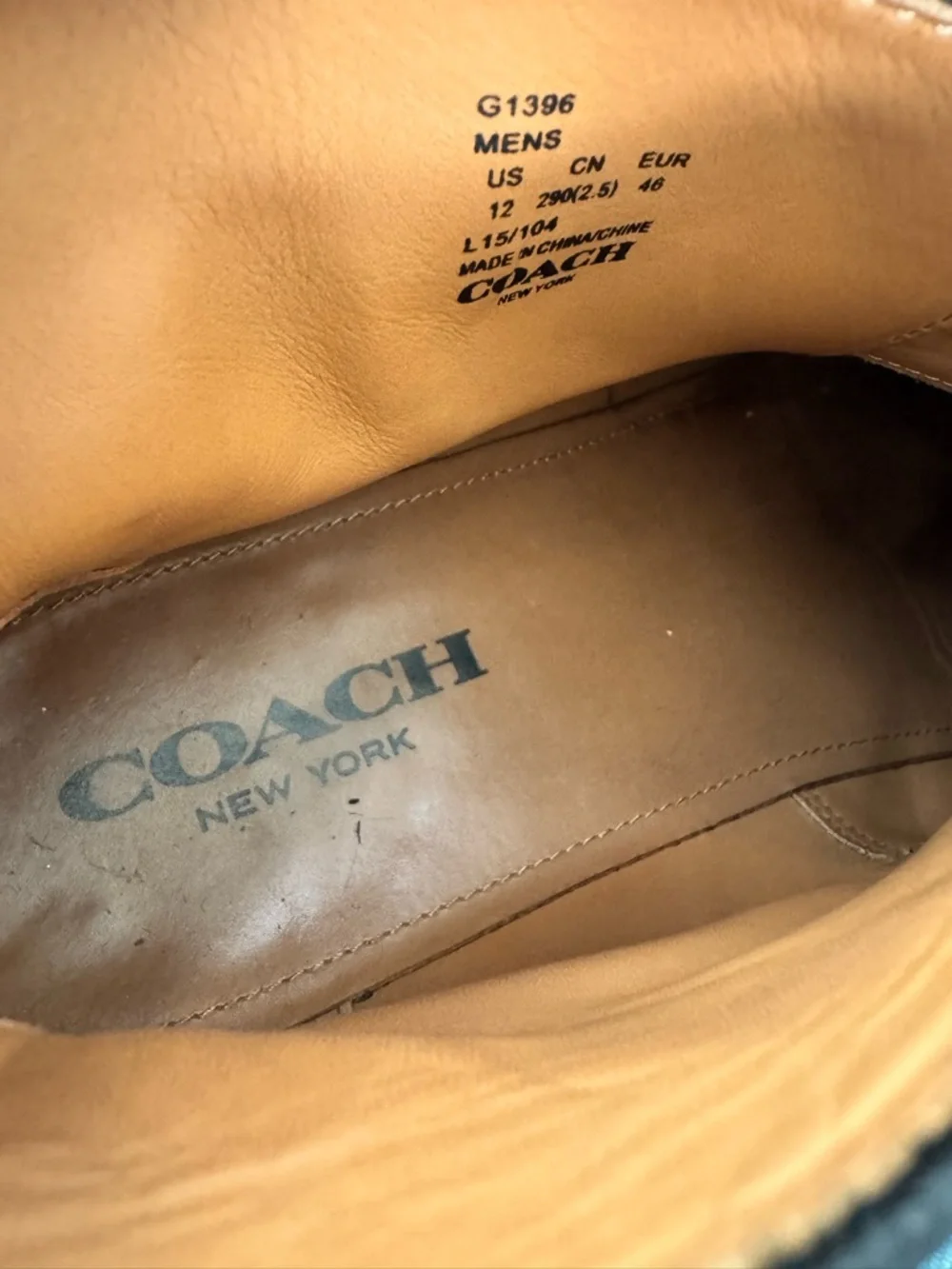 Coach black leather  ankle boots size 12